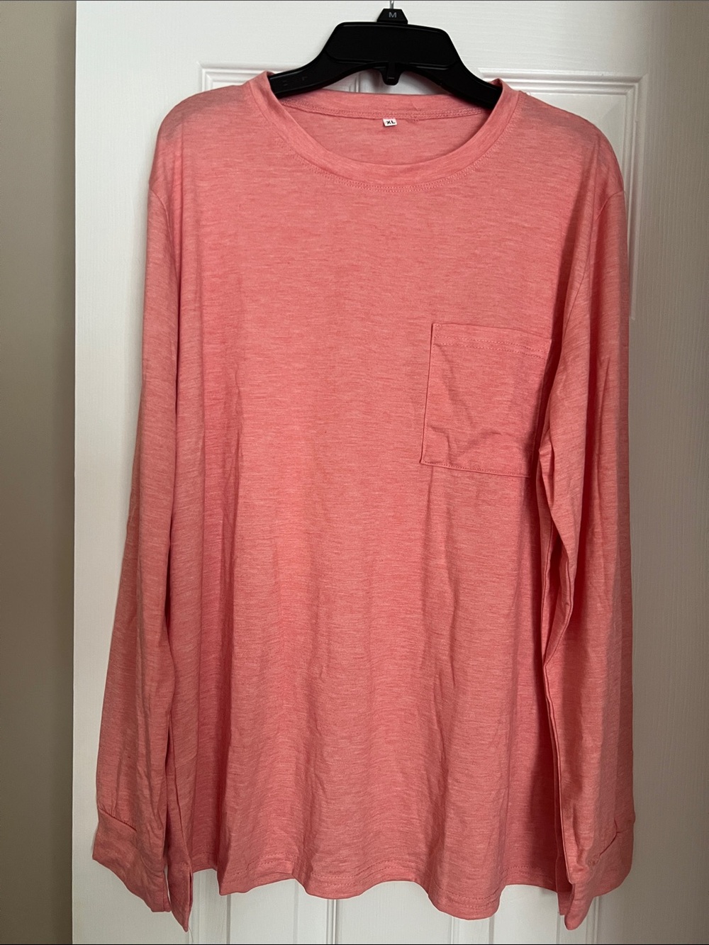 Women's Long-Sleeve Pocket Tee - Coral Pink